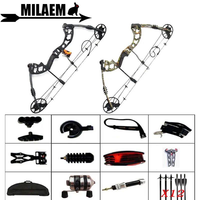 

1Set 30-70lbs Compound Bow Fishing Arrow Spine 500 Bow Sight Stabilizer Bow Release Stand IBO320FPS Outdoor Shooting Accessories