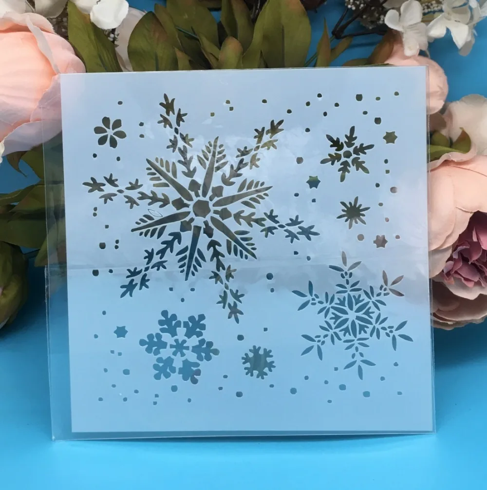

5.9" Snowflake Snow DIY Craft Layering Stencils Wall Painting Scrapbooking Stamping Embossing Album Paper Card Template F5308