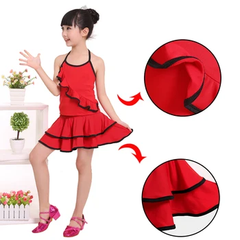 

Cheap Child Kid Latin Dance Dress Latin Skirt Suit Practice Competition Dresses Ballroom Dress For Girls
