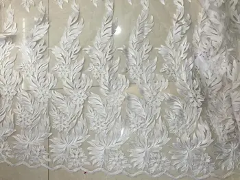 

Sold by One Yard Fashion New African Cord Lace, Net Yarn Embroidery African Lace Fabric Clothing cheongsam cloth fabric leaves
