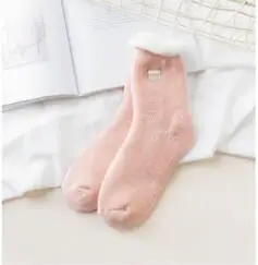 Осенне-зимние толстые теплые матовые женские носки без пятки, милые носки - Цвет: Розовый