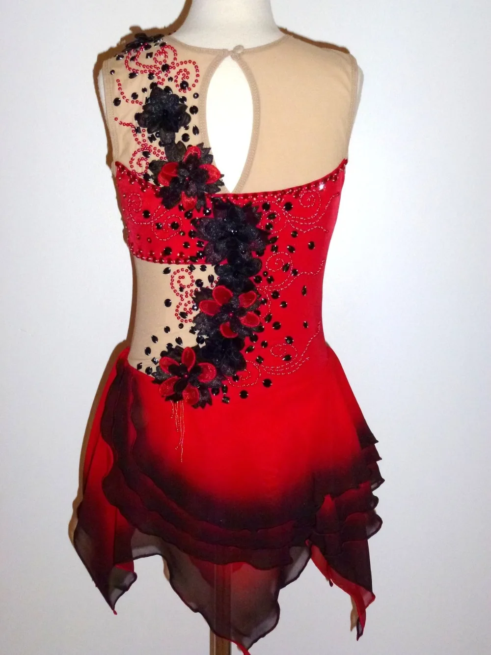 Платье для катания на коньках/гимнастическое трико Acro/костюм для скручивания жетона, изготовленный в FiSD333