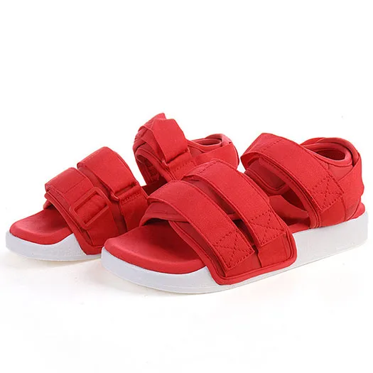 Повседневная воздухопроницаемый Римский Мужчины гладиаторские сандалии лето спорт обувь на открытом воздухе ремень кроссовки платформе мода дизайнер красный пляж - Цвет: Красный