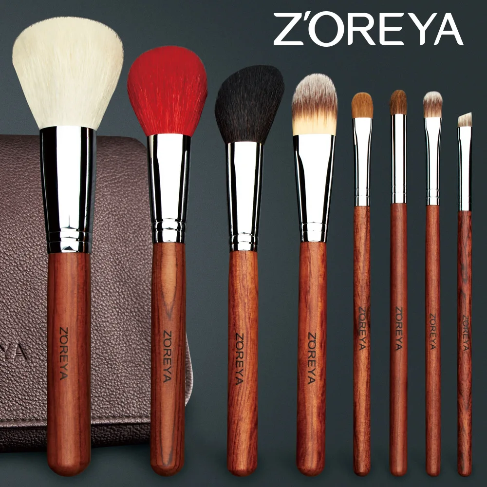 

ZOREYA Brand ZP20 Annatto Handle 20pcs Makeup Brushes Professional Animal Hair Cosmetics Cooper Ferrule Make Up Brush Set
