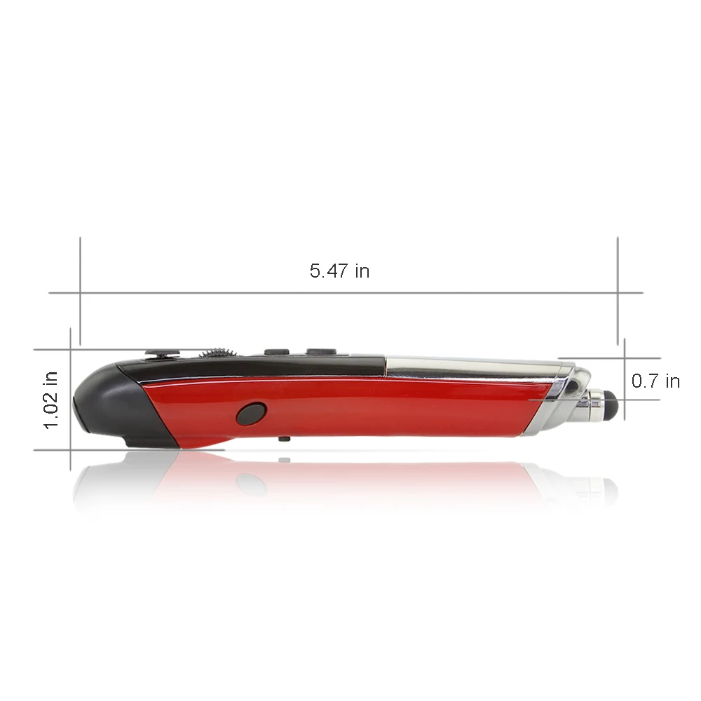 CHUYI Mini Wireless Mouse Pen Optical USB Mice Computer Mouse 1600 DPI Ergonomic Touch Laser Pen Mause For PPT Pointer PC Laptop