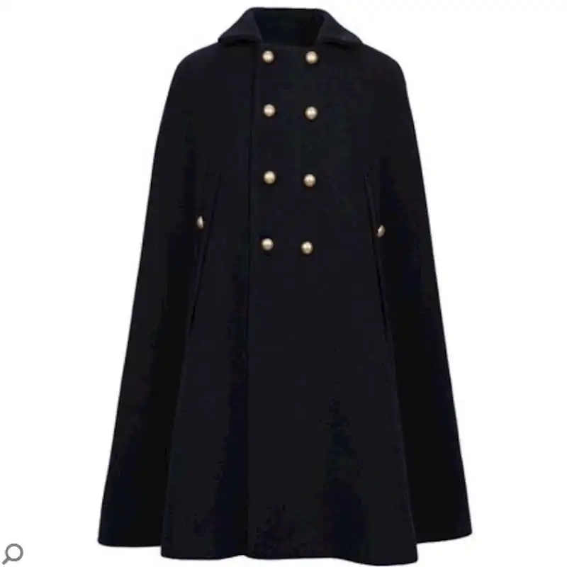 Плащ размера плюс 2XL, шерстяное пальто, Осень-зима, женское двубортное шерстяное пальто с коротким рукавом