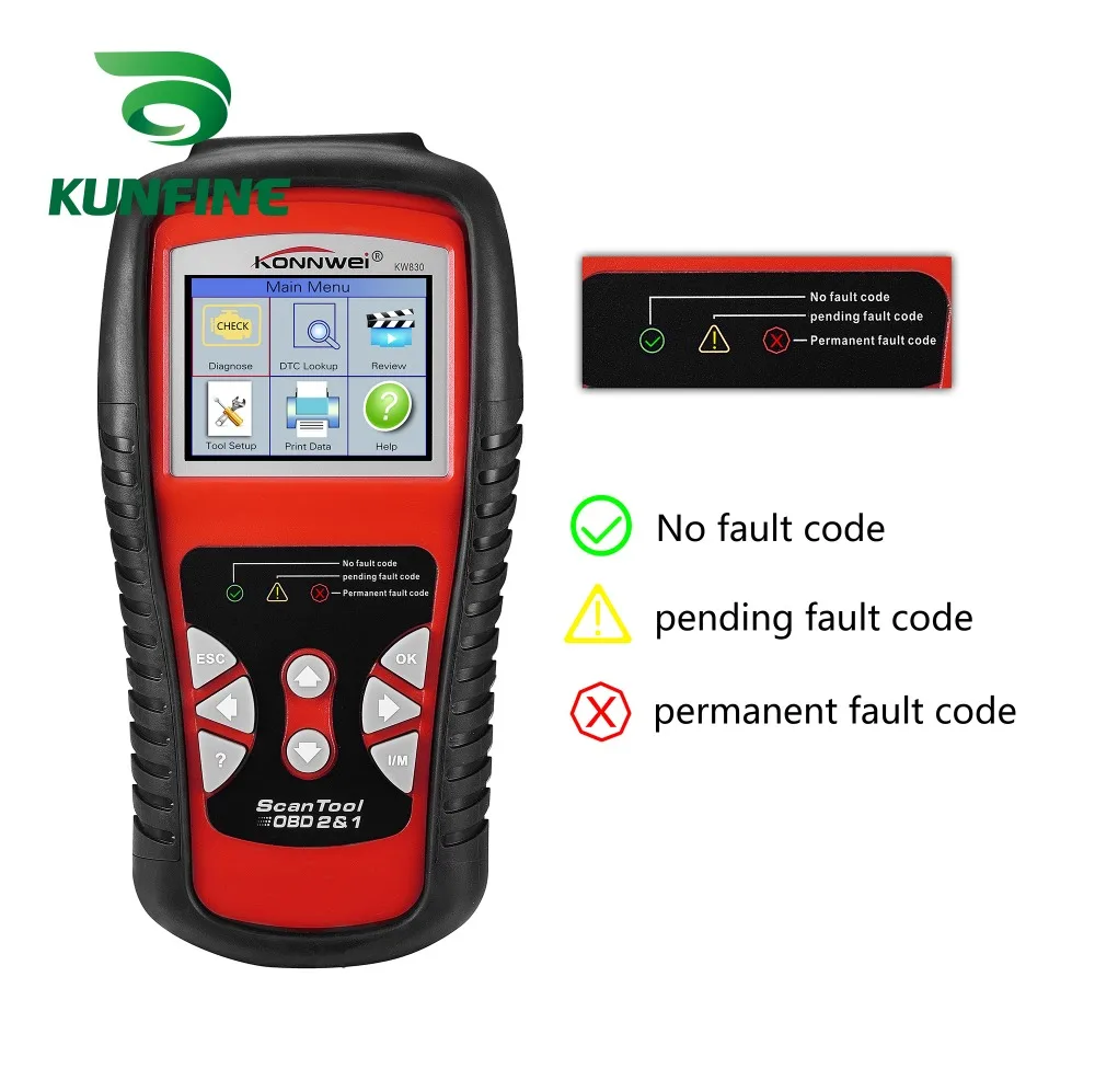 Автомобильный диагностический инструмент KUNFINE KW830 OBD2/EOBD сканер OBDII считыватель