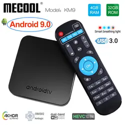 2019 Новый MECOOL KM9 Android 9,0 Smart ТВ коробка S905X2 4 Гб DDR4 Оперативная память 32 ГБ Встроенная память 2,4 г/5G WiFi BT 4,14 K Android 9 USB 3,0 Media Player