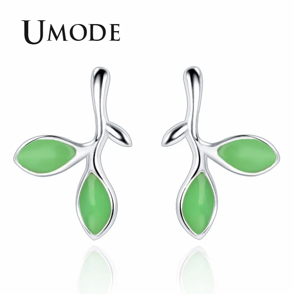 UMODE Simple Tiny Leaves Small Women Stud Earrings Fashion Luxury Design Korean Girl Jewelry Accessories boucle d'oreille UE0422