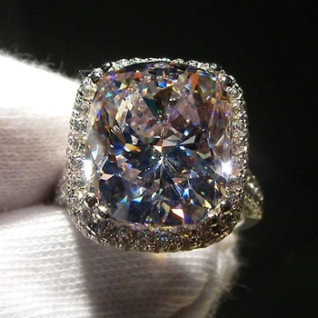 

8 Carat Cushion Cut synthetic stone Engagement Ring For Women ,Sterling Silver rings, Free Shipping