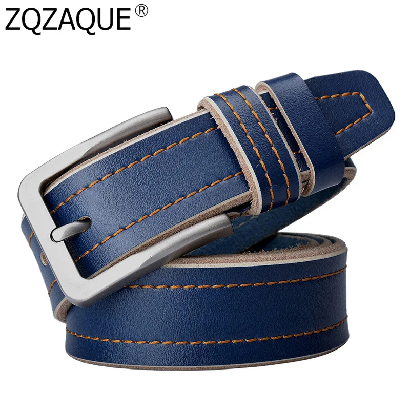 

5 Colors Simple Pin Buckle Belts for Men Fashion Genuine Leather Men Belt Designer Cowhide Strap Jeans Belts Gifts for Male DAD