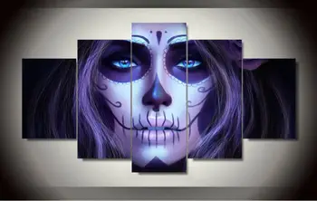 

Free Shipping Day Of The Dead Face Group Painting Room Decor Print Poster Picture Canvas Decoration Framed Printed Art Unframed