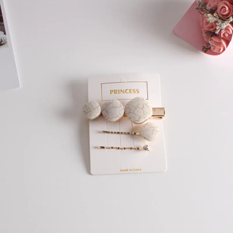 3PCS/Set Vintage Fashion Korean Women Imitiation Pearl Hair Clip Button Hairband Bobby Pin Barrette Hairpin Accessories New