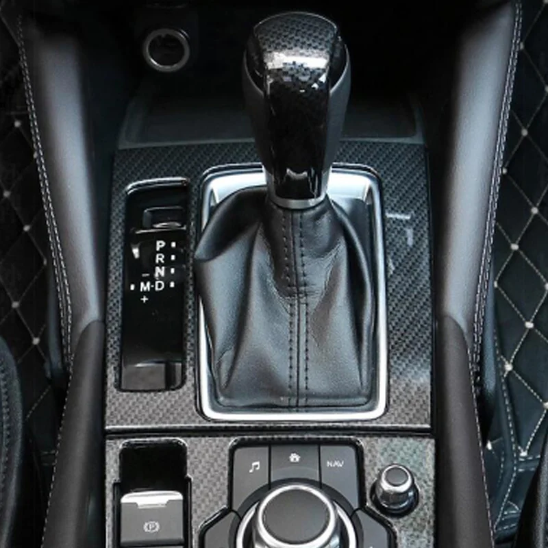 Углеродного волокна ручка переключения рулевого механизма автомобиля Управление Панель Шестерни головки рамка накладка Стикеры для Mazda Cx-5 Cx5 Cx 5 аксессуары