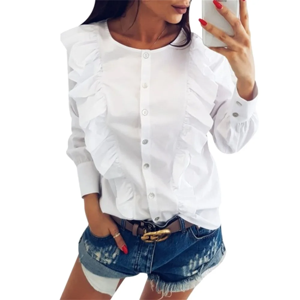 La blusa de la gasa blusas ropa mujer Tops atado manga larga blanco blusa chemise Femme blusa señoras Tops camisa Q4 La blusa de la gasa blusas ropa mujer Tops atado manga larga blanco blusa chemise Femme blusa señoras Tops camisa Q4