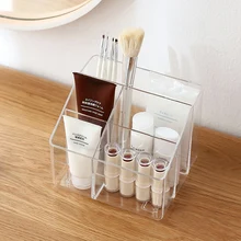 TV Remote Control Phone Storage Box Key Pen Glasses Organizer Desktop Clear Transparent Stand Holder Cosmetic