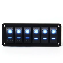 12V Rocker Switch Panel for Caravan Marine Boat RV Universal Car Boat Switch Panel Lighter Socket 6 Gang Blue LED 12V 24V 12V Rocker Switch Panel for Caravan Marine Boat RV Universal Car Boat Switch Panel Lighter Socket 6 Gang Blue LED 12V 24V