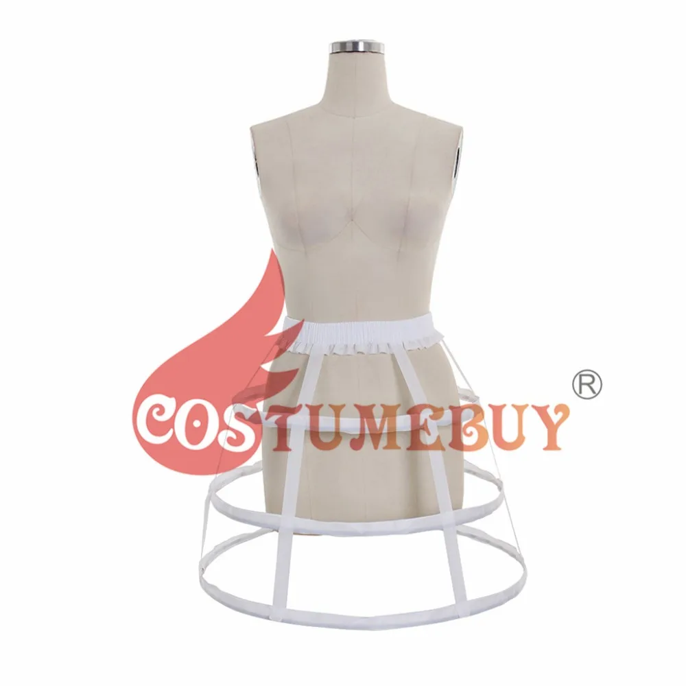 Costumebuy Готическая Лолита клетка 2 3 5 обруч Нижняя юбка нижняя юбка средневековая викторианская ROCOCO круг Fishbone кринолин Паньер