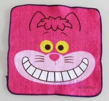 

cartoon cute alice in wonderland cheshire cat pure cotton scarf kindergarten baby hand towel face towel square towel 20x20cm