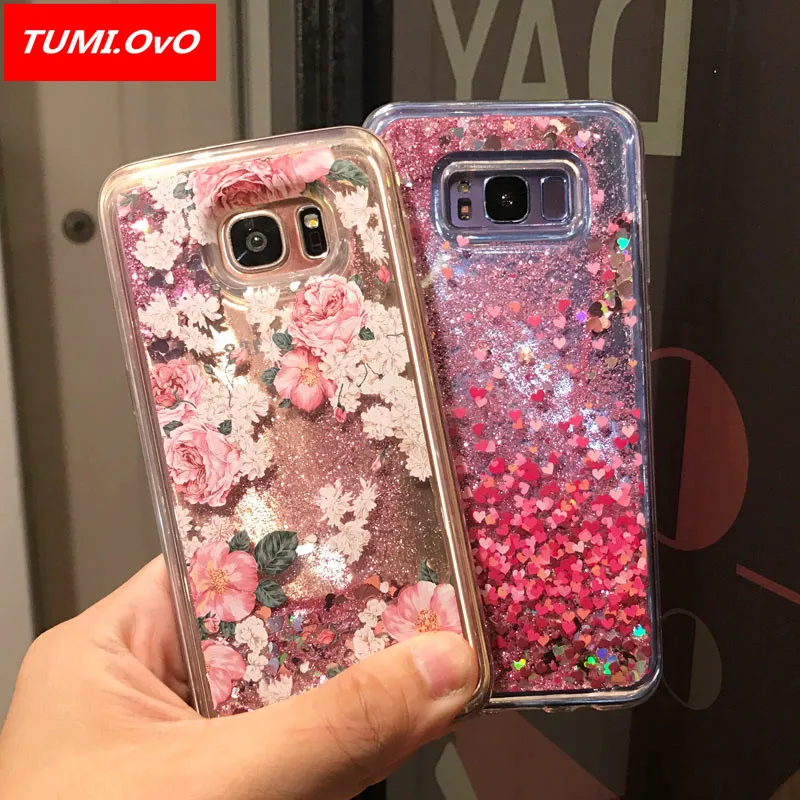 Мягкий чехол для Samsung Galaxy S8 Plus S7 S6 Edge A3 A5 J1 J3 J5 J7 2016 2017 с цветами сердечком