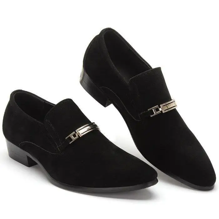 

Mens Oxford British Black Formal Casual Faux Suede Lined Dress Shoes New Aaron pointed men's leather shoes Yasilaiya