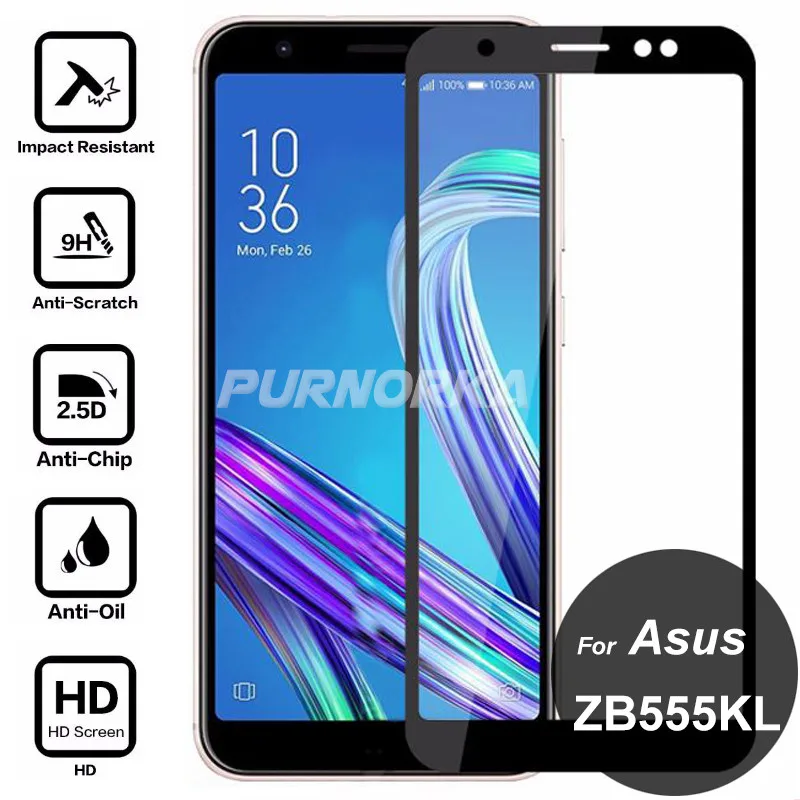 Для Asus ZenFone Max M1 ZB555KL полное покрытие 3D защитная пленка из закаленного стекла 9h на ZB