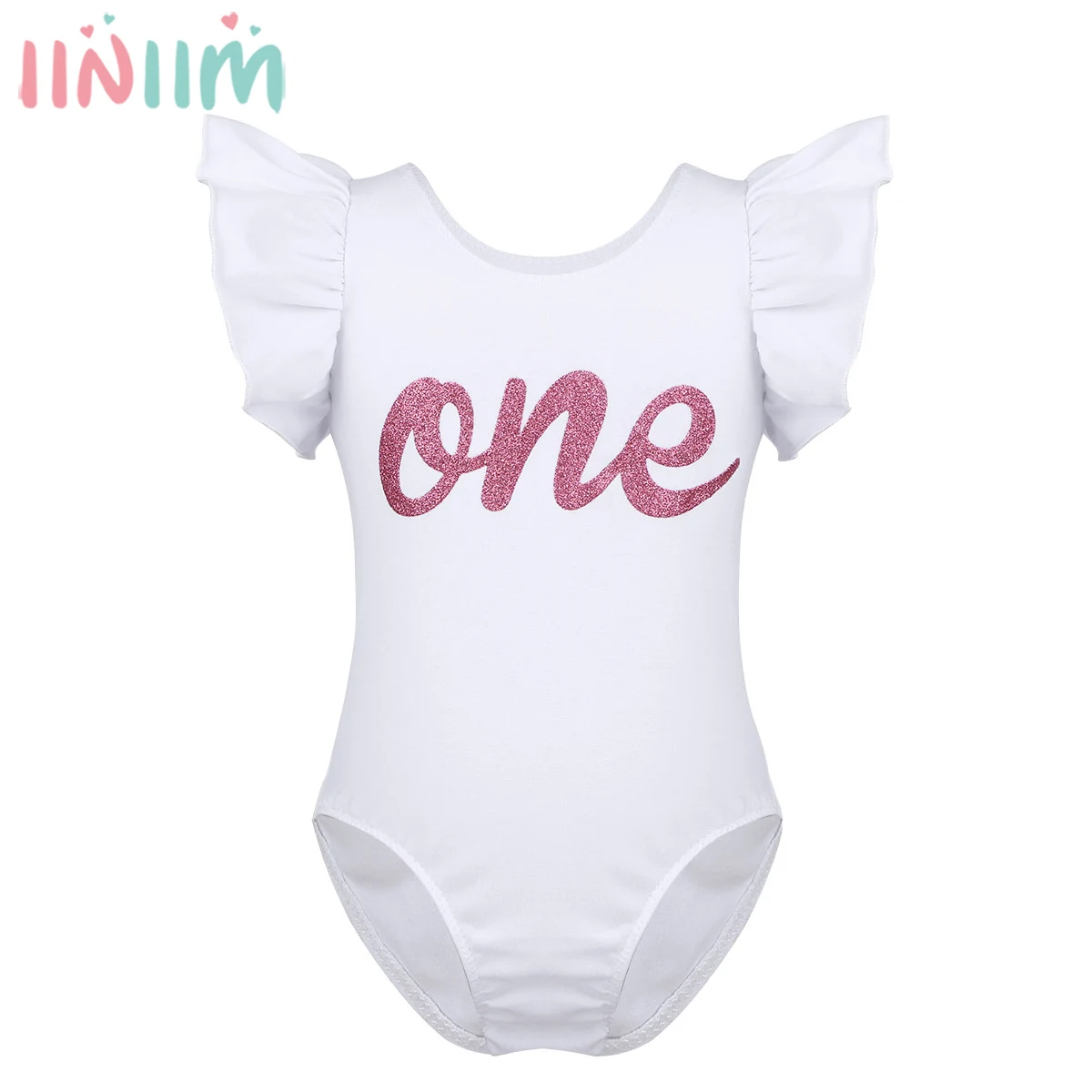 Одежда для Новорожденные девочки, хлопковый комбинезон-пачка с оборками и рукавами-крылышками и блестящими буквами на 1 день рождения, roupa de bebe