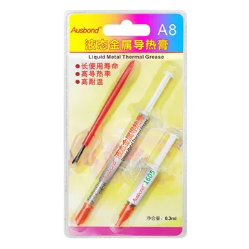 

PC Computer CPU Cooling Liquid Metal Thermal Grease Conductive Heatsink Thermal Silicone Paste Compound Cooler 0.3ml 128W/M.K