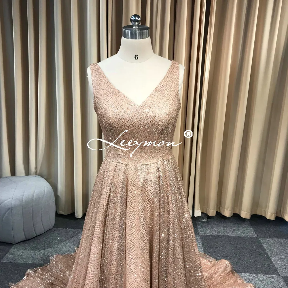 Leeymon 2019 На Заказ Сексуальный Блеск Спагетти Ремни Спинки A Line Платье Выпускного