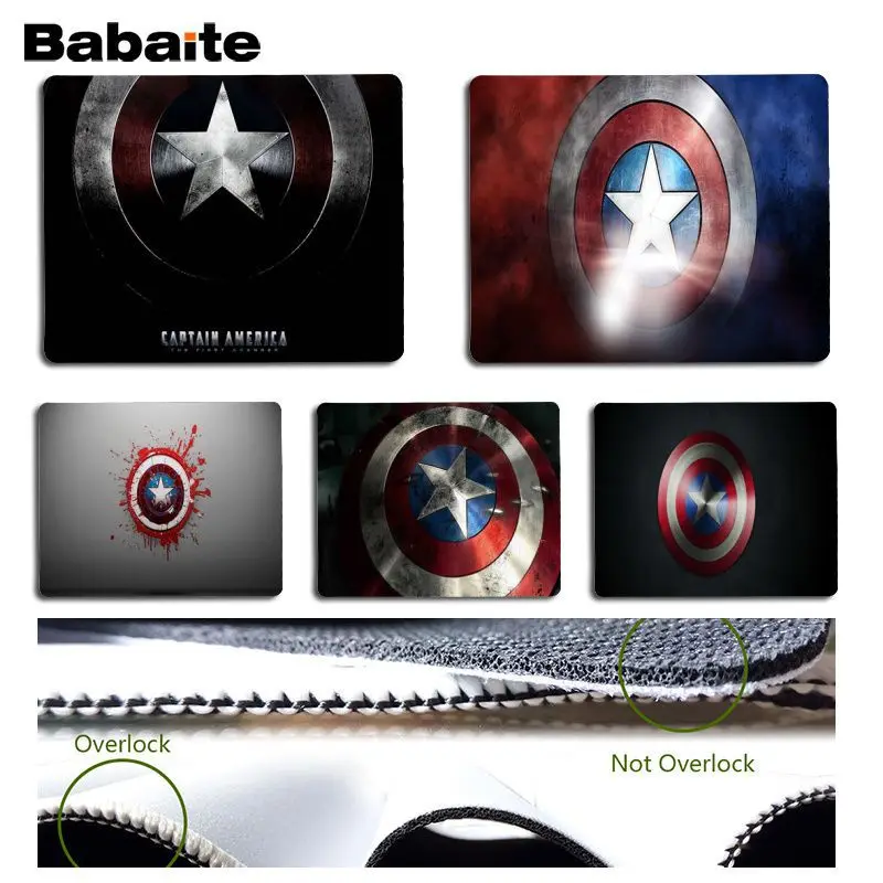 

Babaite Custom Skin Marvel Hero Captain MousePads Computer Laptop Anime Mouse Mat Rubber Mouse Pad Computer Game Tablet Mousepad