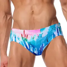 Мужская одежда для плавания, плавки, цветной принт, купальник, Сексуальная мужская одежда для плавания, плавки, купальные костюмы zwembroek heren