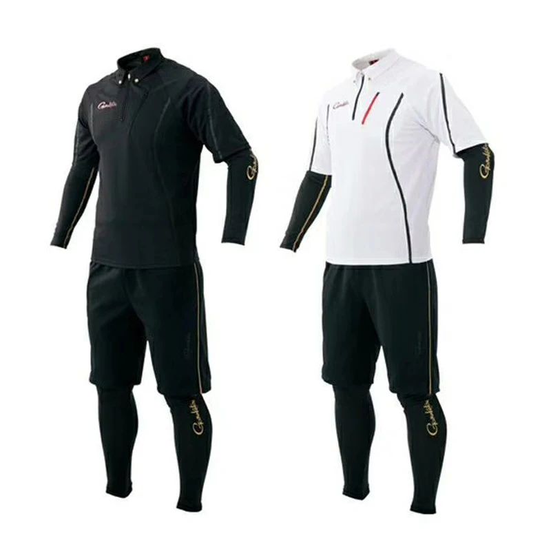 

1 Set Gamakatsu New Summer Ice Fishing Clothing Set Outdoor T-shirt& Short Pant Hiking Clothes with Arm Sleeves and Leg Cover