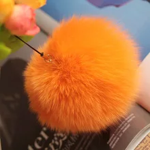 10 см натуральный мех лисы мяч пушистый пум DIY зимняя шапка Skullies шапка вязаная шапка помпоны TWF005-orange