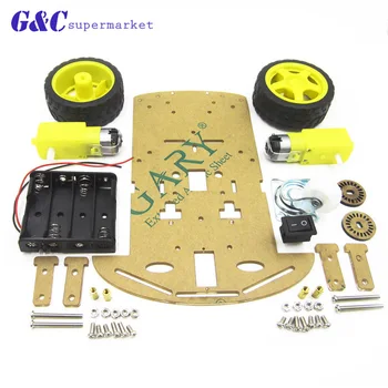 

Motor Smart Robot Car Chassis Kit Speed Encoder Battery Box 2WD For Arduino Kit