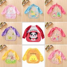 Горячая Распродажа; детский нагрудник; Детский водонепроницаемый нагрудник с длинными рукавами; Детский фартук с рисунком; мягкий нагрудник; одежда для кормления; 9 видов