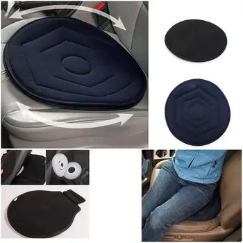 

Non-slip Car Seat Rotating 360 Degree Revolving Cushion Memory Foam Mobility Aid Seat Cushion In Chair Tie On Pad Dark Blue