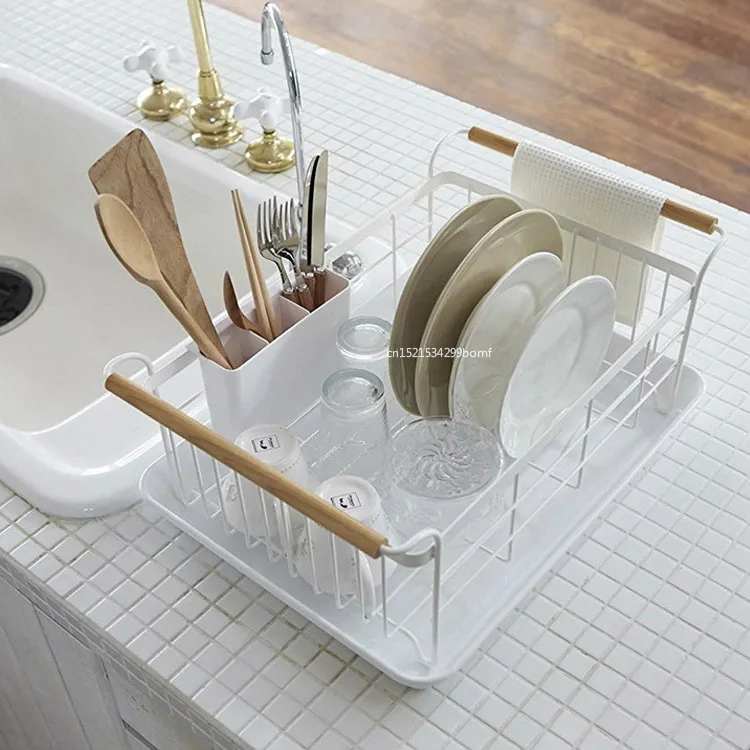 

Japanese wrought iron dish rack drain rack kitchen racks cutlery drain rack storage tray drain dry dishwashing box
