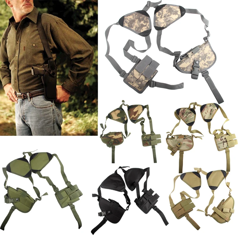 

Universal Shoulder Durable Nylon Military Tactical Shoulder Gun Holster Adjustable Vertical for Outdoor Hunting HT31-0020