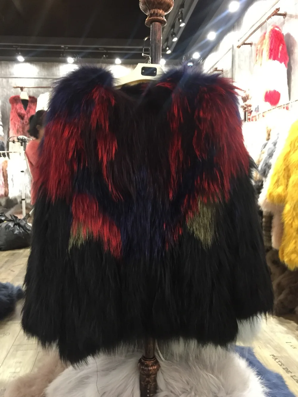 SQXR FUR real Raccoon Dog fur coat Knitted fur coat women natural fur jacket