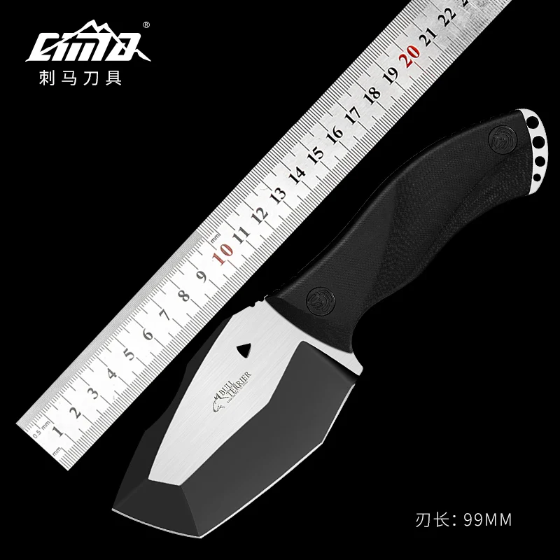 CIMA открытый кемпинг фиксированным лезвием Ножи D2 лезвие черная G10 ручка с Kydex оболочка [собака компоновка зон устьевого оборудования]