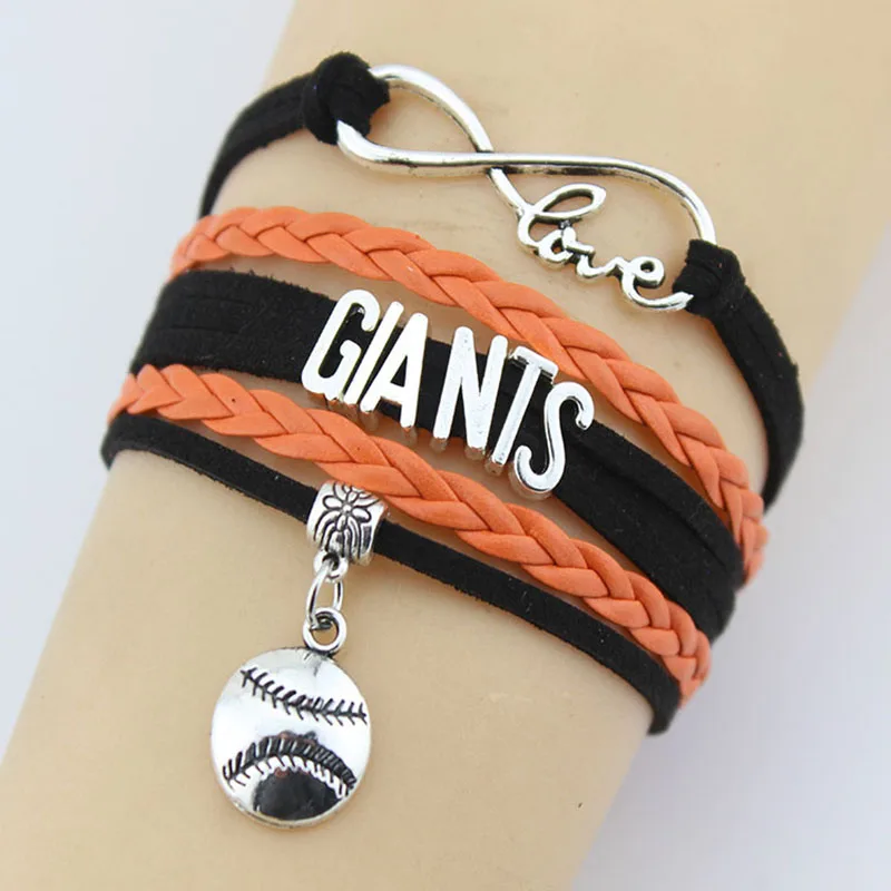 Drop Shipping Infinity Love Giants Baseball Bracelet Handmade Sports