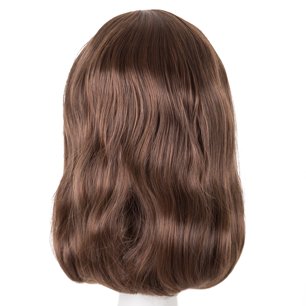 Коричневый парик Fei-Show синтетический термостойкий Средний волнистый парик косплей для празднования Хеллоуина женский парик