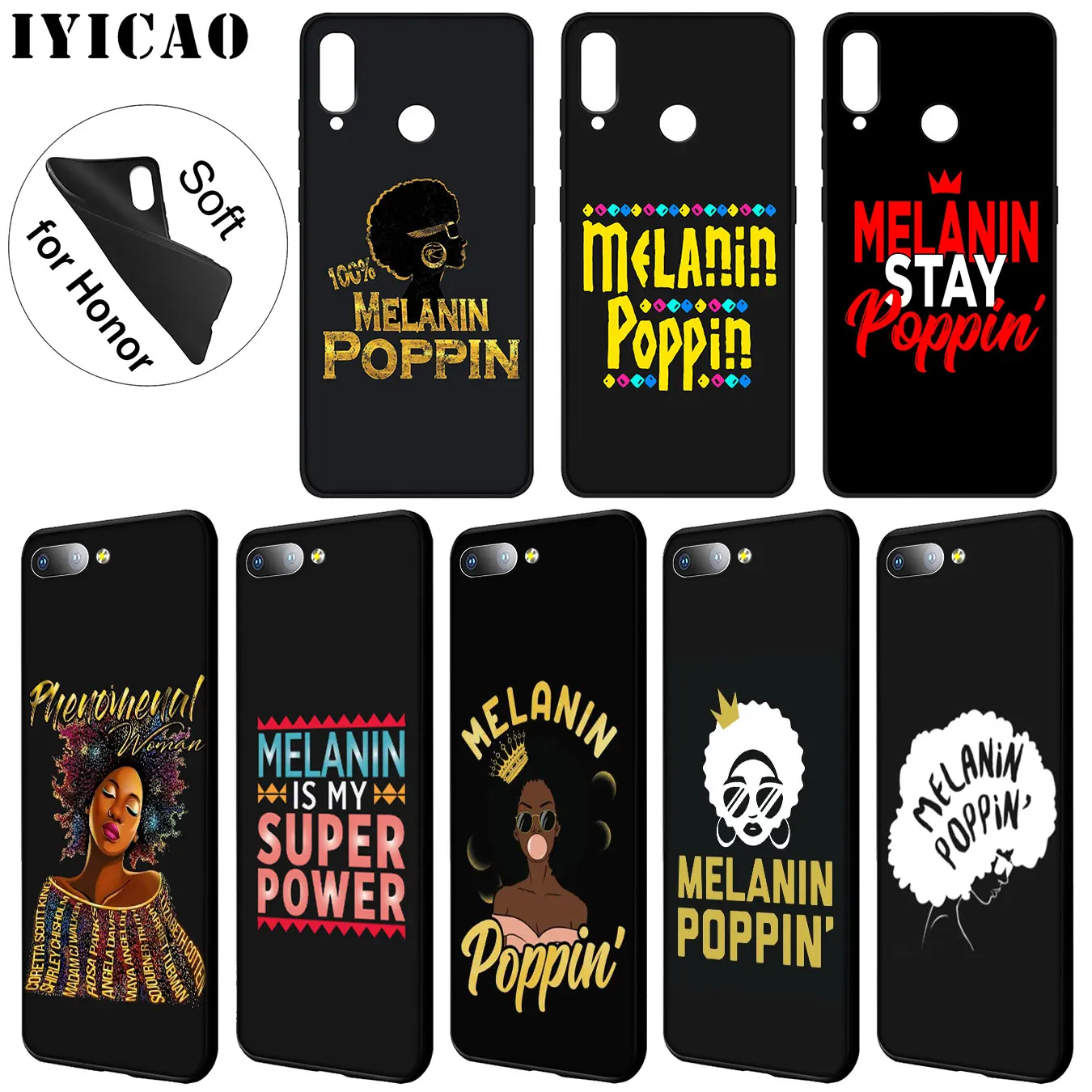 Мягкий силиконовый чехол IYICAO 2bunz Melanin Poppin Aba для huawei Y9 Y7 Y6 Prime 2019 Honor 20 8C 8X8 9 9X10 Lite 7C 7X 7A