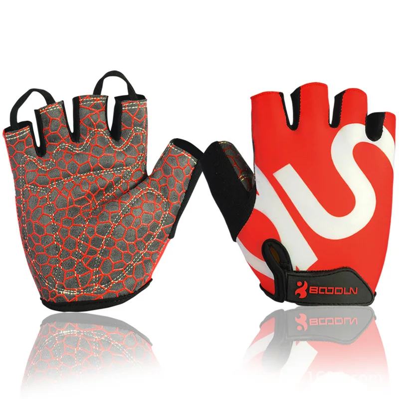 Велосипедные перчатки для мужчин и женщин для шоссейного горного велосипеда гелевая накладка противоударные | противоскользящие дышащие MTB велосипедные Перчатки для фитнеса и спортзала - Цвет: Красный