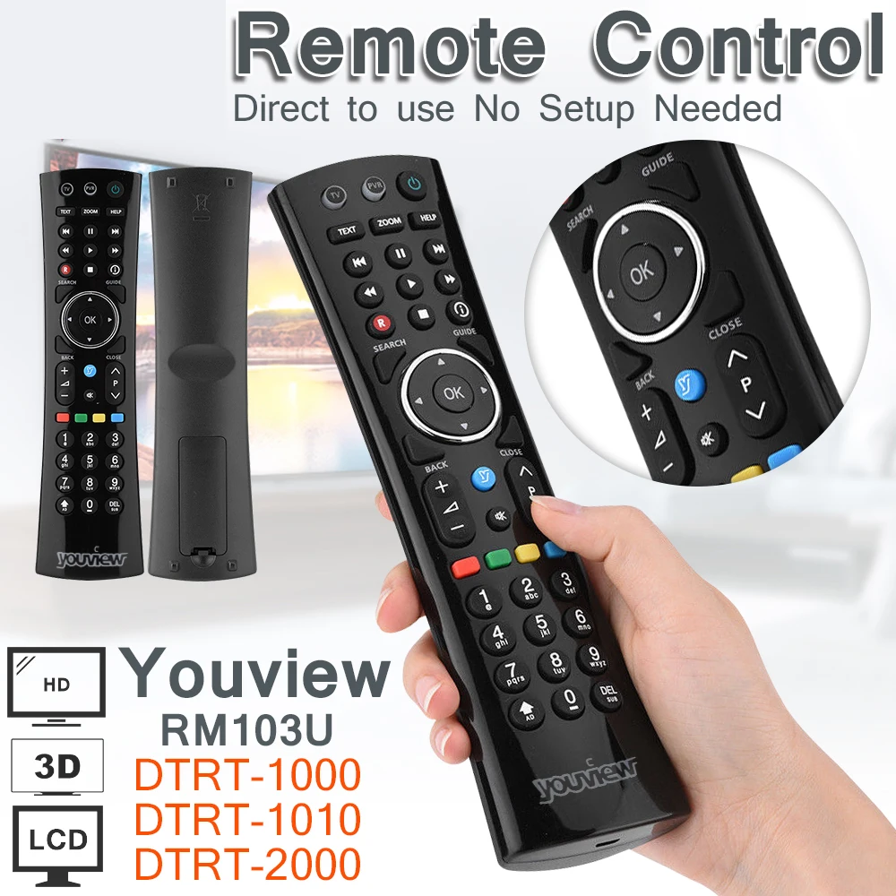 

Remote TV Remote Control For HD D LCD TV RM103U DTRT-1000 DTRT-1010 DTRT-2000 New High Quality Remote Control Infrared