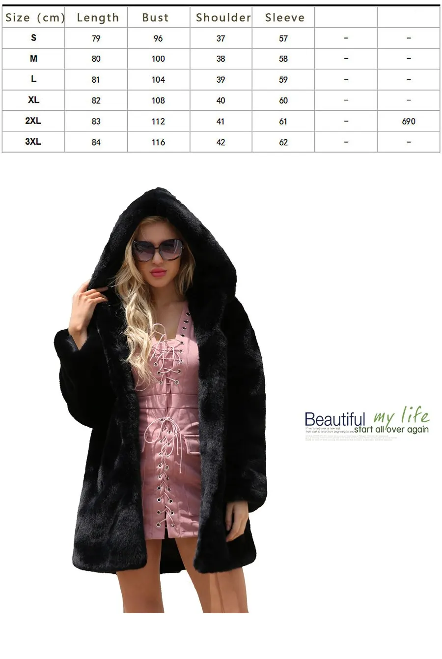 Fashion imitation fur long style coat female autumn winter new European and American fashion warm wool coat (1)