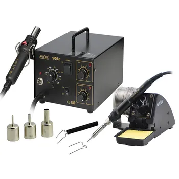 

220V soldering machine Aoyue 906C 2 in 1 desoldering station, 906C 450W hot air soldering station with air pump