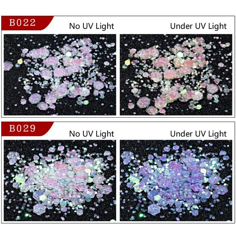 Уф изменение цвета Слюда Порошок Солнечный реактивный Sequain блеск смолы ювелирные изделия DIY