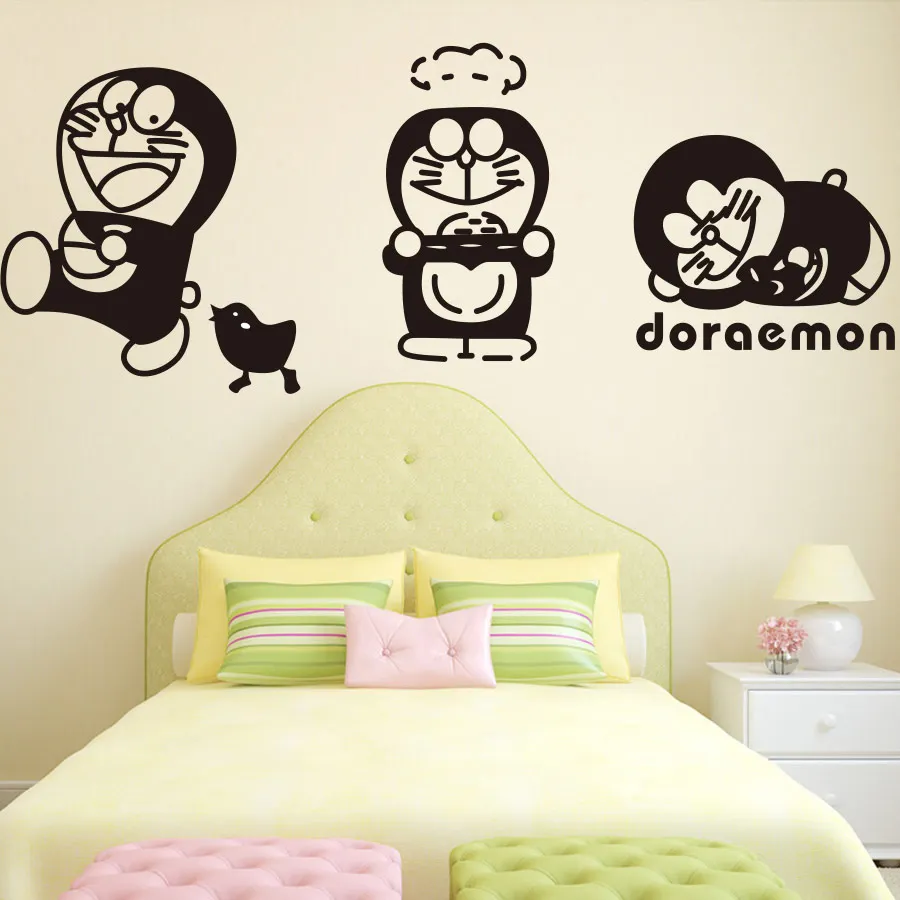 4pcs/lot KIDS ROOM WALL'S MATTER Home Decor Doraemon Cartoon Vinyl Wall