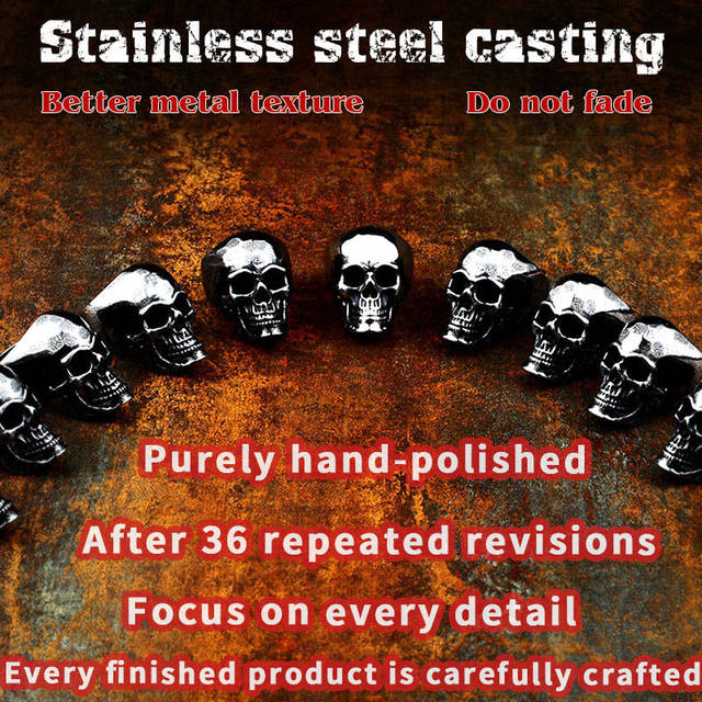 STAINLESS STEEL SKULL RINGS (6 VARIAN)